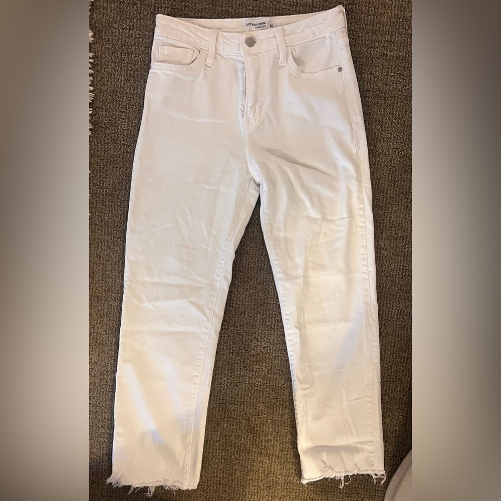 Just Black Denim White Jeans 26